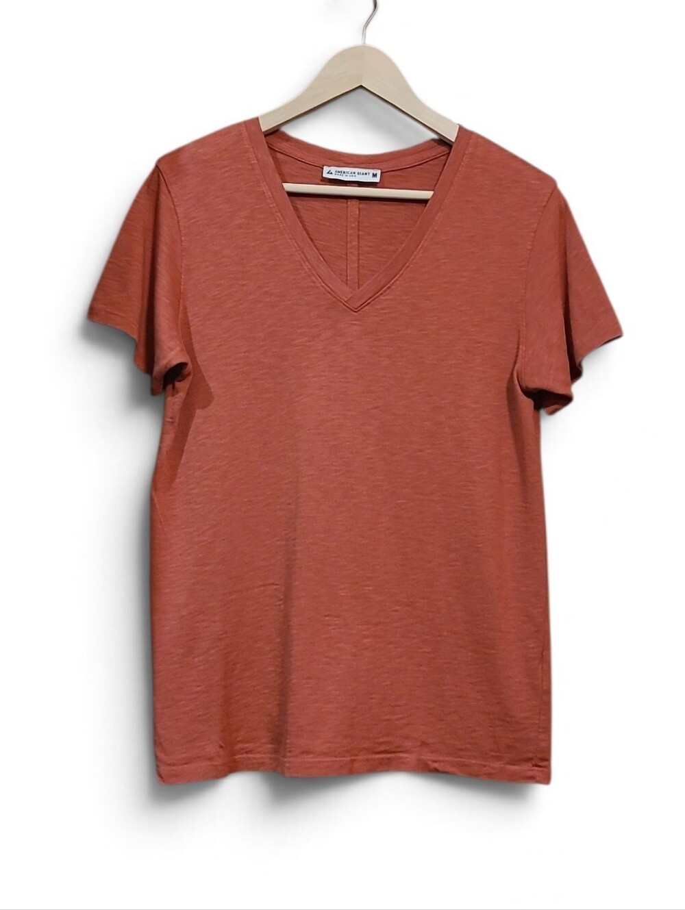 Women's American Giant Premium V-Neck Tee Shirt Medium Rust NWOT's!